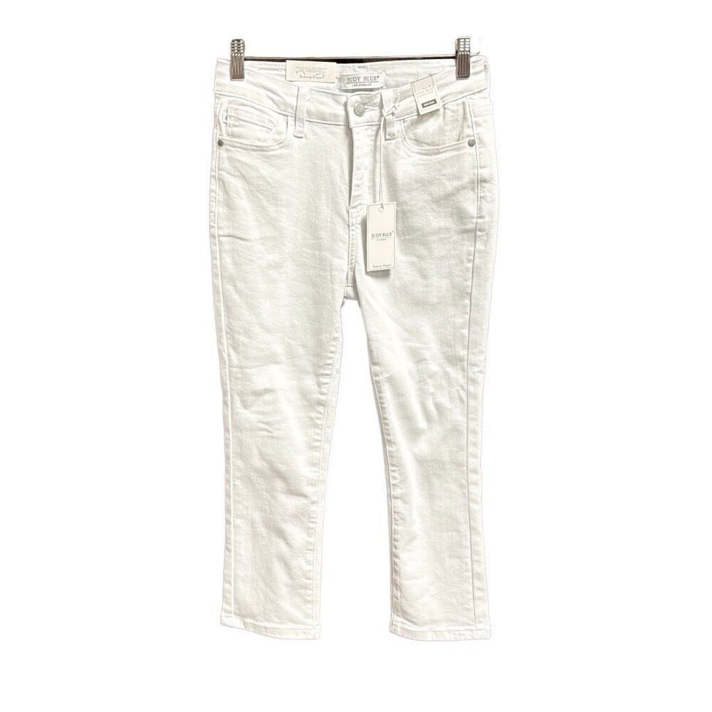 Judy Blue White Mid Rise Skinny Fit Crop Jean Size 25 NEW